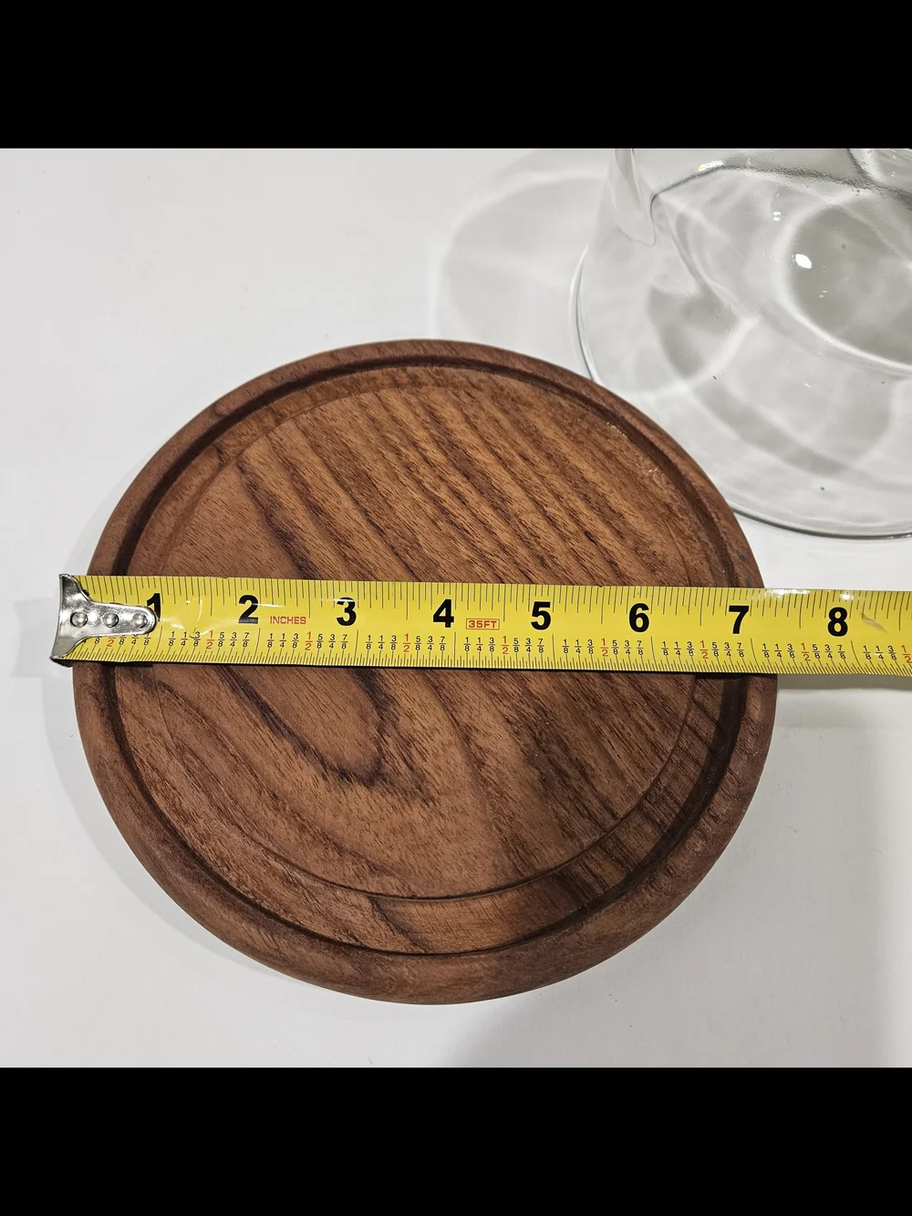 Vintage Goodwood Genuine Teak Wood Cheese Board Tray with Glass Dome Cloche Lid